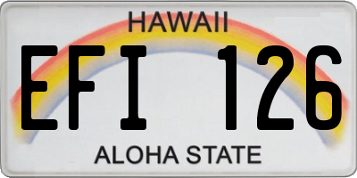HI license plate EFI126