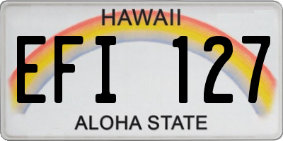 HI license plate EFI127