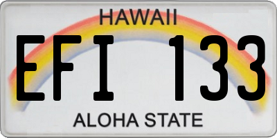 HI license plate EFI133