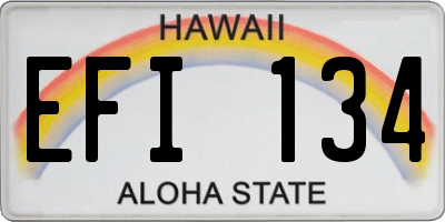 HI license plate EFI134