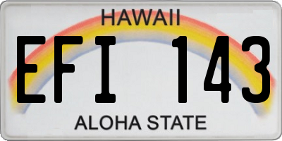 HI license plate EFI143
