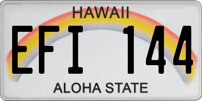 HI license plate EFI144