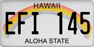 HI license plate EFI145