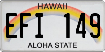 HI license plate EFI149