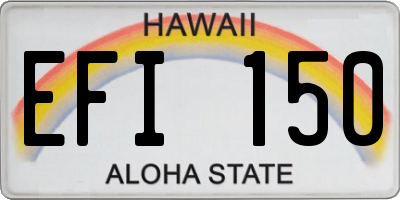 HI license plate EFI150