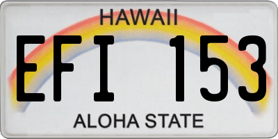 HI license plate EFI153