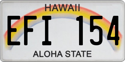 HI license plate EFI154
