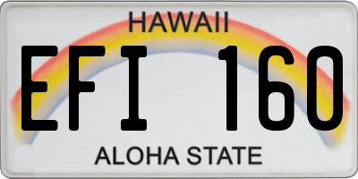 HI license plate EFI160