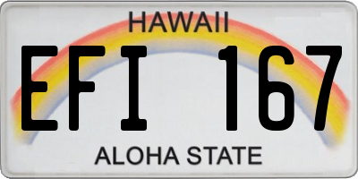HI license plate EFI167