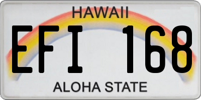 HI license plate EFI168