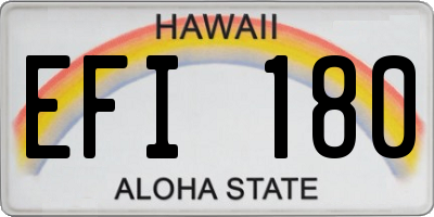 HI license plate EFI180