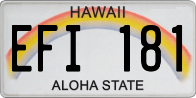 HI license plate EFI181