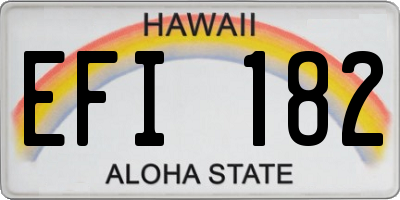 HI license plate EFI182