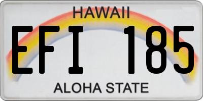 HI license plate EFI185