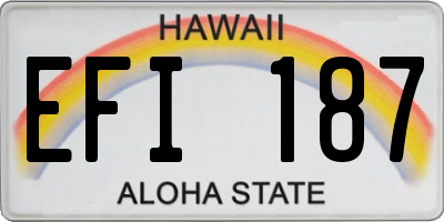 HI license plate EFI187