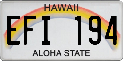 HI license plate EFI194