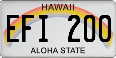 HI license plate EFI200