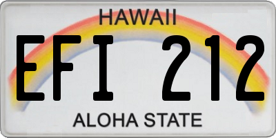 HI license plate EFI212