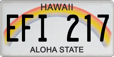 HI license plate EFI217
