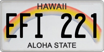 HI license plate EFI221