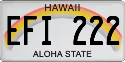 HI license plate EFI222