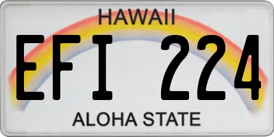 HI license plate EFI224