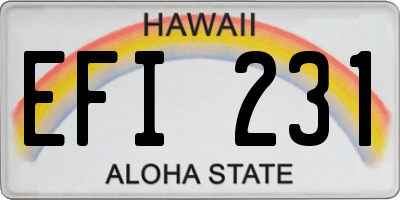 HI license plate EFI231