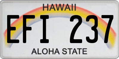HI license plate EFI237