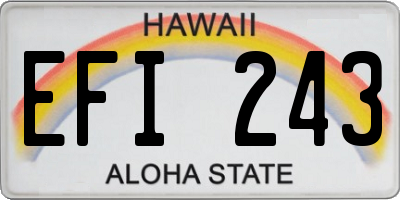 HI license plate EFI243