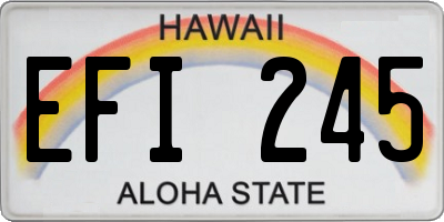 HI license plate EFI245
