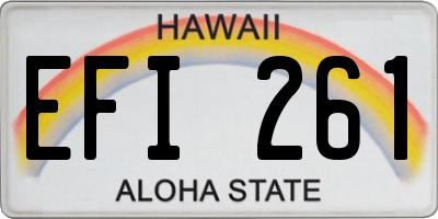 HI license plate EFI261