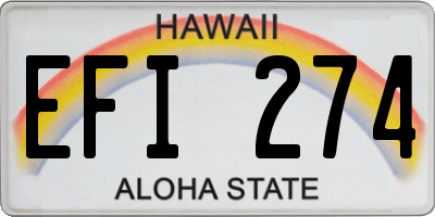 HI license plate EFI274