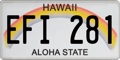 HI license plate EFI281