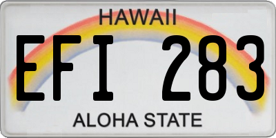 HI license plate EFI283