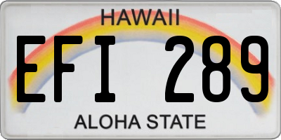 HI license plate EFI289