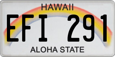 HI license plate EFI291