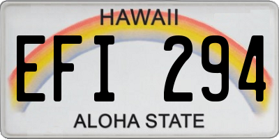 HI license plate EFI294