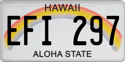 HI license plate EFI297