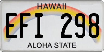 HI license plate EFI298
