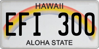 HI license plate EFI300