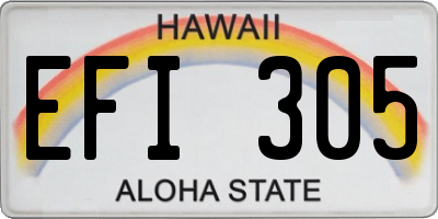 HI license plate EFI305