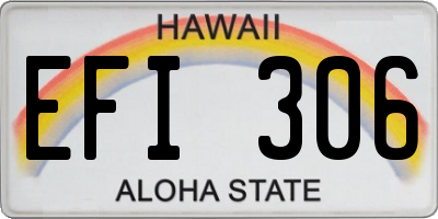 HI license plate EFI306