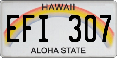HI license plate EFI307