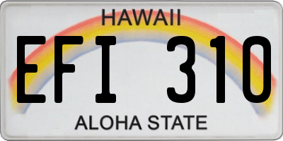 HI license plate EFI310