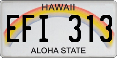 HI license plate EFI313