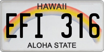 HI license plate EFI316