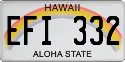 HI license plate EFI332