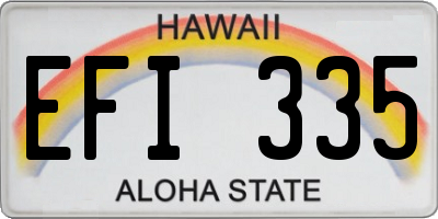 HI license plate EFI335