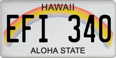 HI license plate EFI340