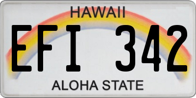 HI license plate EFI342